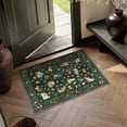 thumbnail image 5 of BERTHMEER 2'x3' Small Area Rugs for Entryway Laundry Bathroom Bedroom Entrance Modern Contemporary Rugs Dorm Dark Green Non Slip Washable Cat Pattern Floral Carpets, 5 of 6