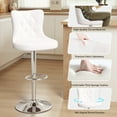 thumbnail image 4 of Daluvenix Swivel Bar Stools Set of 2, Velvet Button Tufted Counter Height Chairs with Midback for Home Kitchen Island, White, 4 of 5