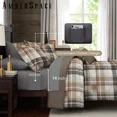 thumbnail image 4 of Amberspace Plaid Design 7-piece Bed in a Bag Comforter Set with Sheets,Khaki,Queen, 4 of 7