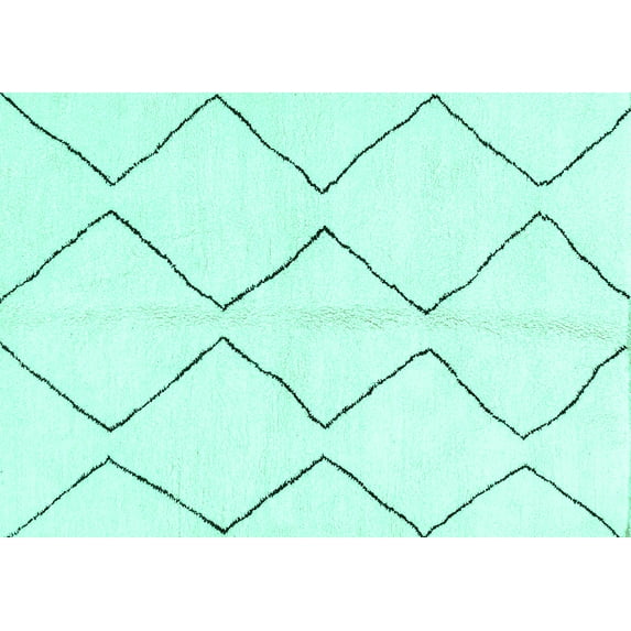 Ahgly Company Indoor Rectangle Solid Turquoise Blue Modern Area Rugs, 5' x 7'