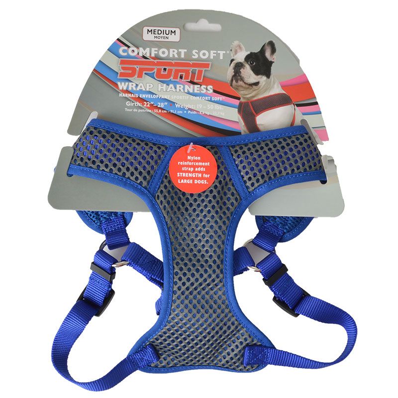 Coastal Pet Sport Wrap Adjustable Harness Blue Medium (Girth Size 22