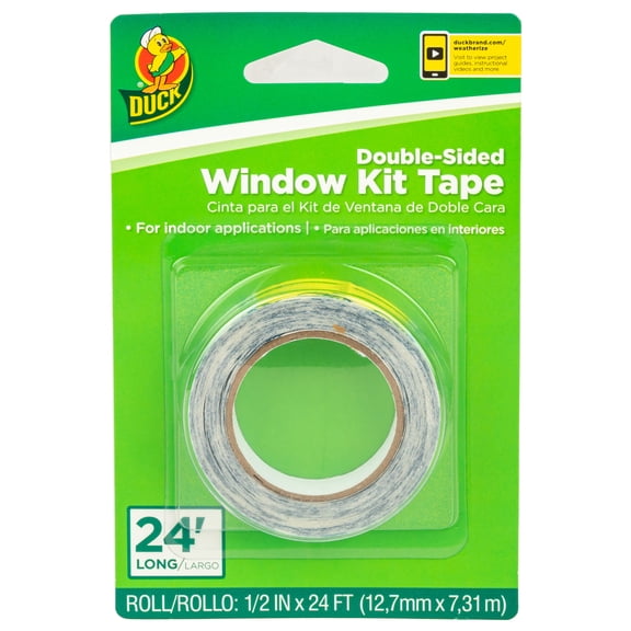 Duck Brand Clear Double-Sided Indoor Window Kit Tape, .25 in. x 24 ft.