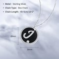 thumbnail image 5 of Sterling Silver Initial Necklace for Women Capital Letter A-Z Black Agate Pendant Necklace Cubic Zirconia Round Alphabet Necklaces Birthday Jewelry gift, 5 of 5
