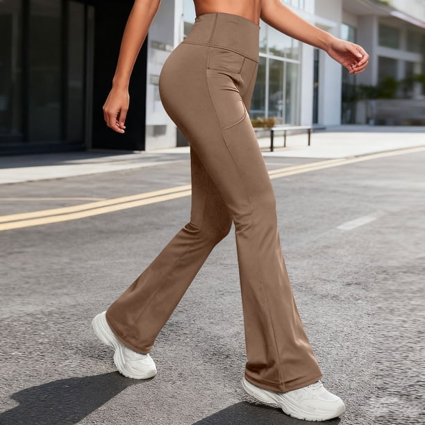 TaTaai Women's Flared Yoga Pants High Waist Bootcut Leggings Stretchy Long Pants Non See Through Casual Athletic Gym Bottoms Tummy Control Soft Gift