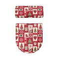 thumbnail image 5 of HELLHERO 2 Piece Set Bathroom Toilet Cover Set for Bathroom Supplies Christmas Element Patchwork Design Elastic Edge Toilet Lid Covers Stretch, 5 of 8