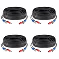 thumbnail image 1 of Cable de alimentación de video CCTV 2 en 1, cable de extensión BNC para cámaras de vigilancia de seguridad del hogar, sistema DVR, color negro, 60 pies/18,3 m, paquete de 4, 1 of 8