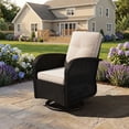 thumbnail image 4 of LazySunsets 7 Piece Outdoor Furniture Set with Swivel Chairs Set of 2, Rattan Wicker Outdoor Conversation Set Patio Furniture, Beige/Black, 4 of 10