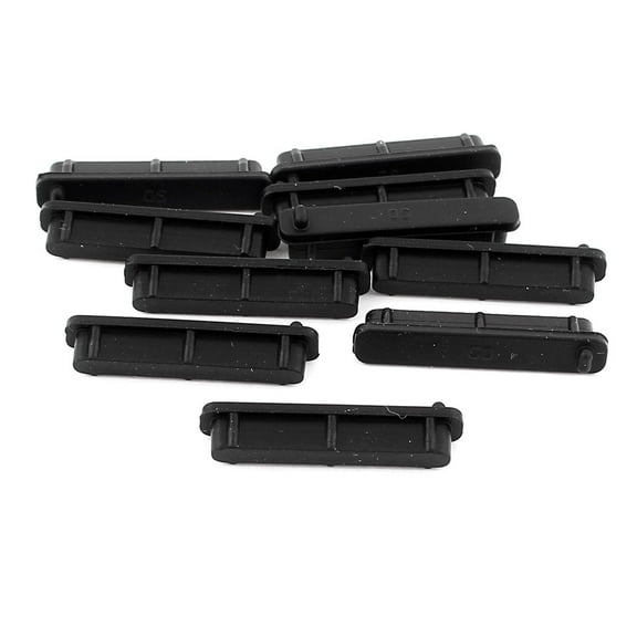 10 x SD Port Cover Silicone Anti-Dust Plug Stopper Black for Laptop Computer