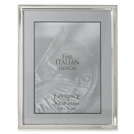Leather Polished Frame - Polished Silver Plate 8x10 Picture Frame - Bead Border Design