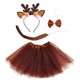 thumbnail image 1 of 1 Juego de diadema con orejas de animales, diadema de flores con astas, disfraz de venado, falda tutú con cola de Animal, pajarita, 1 of 8