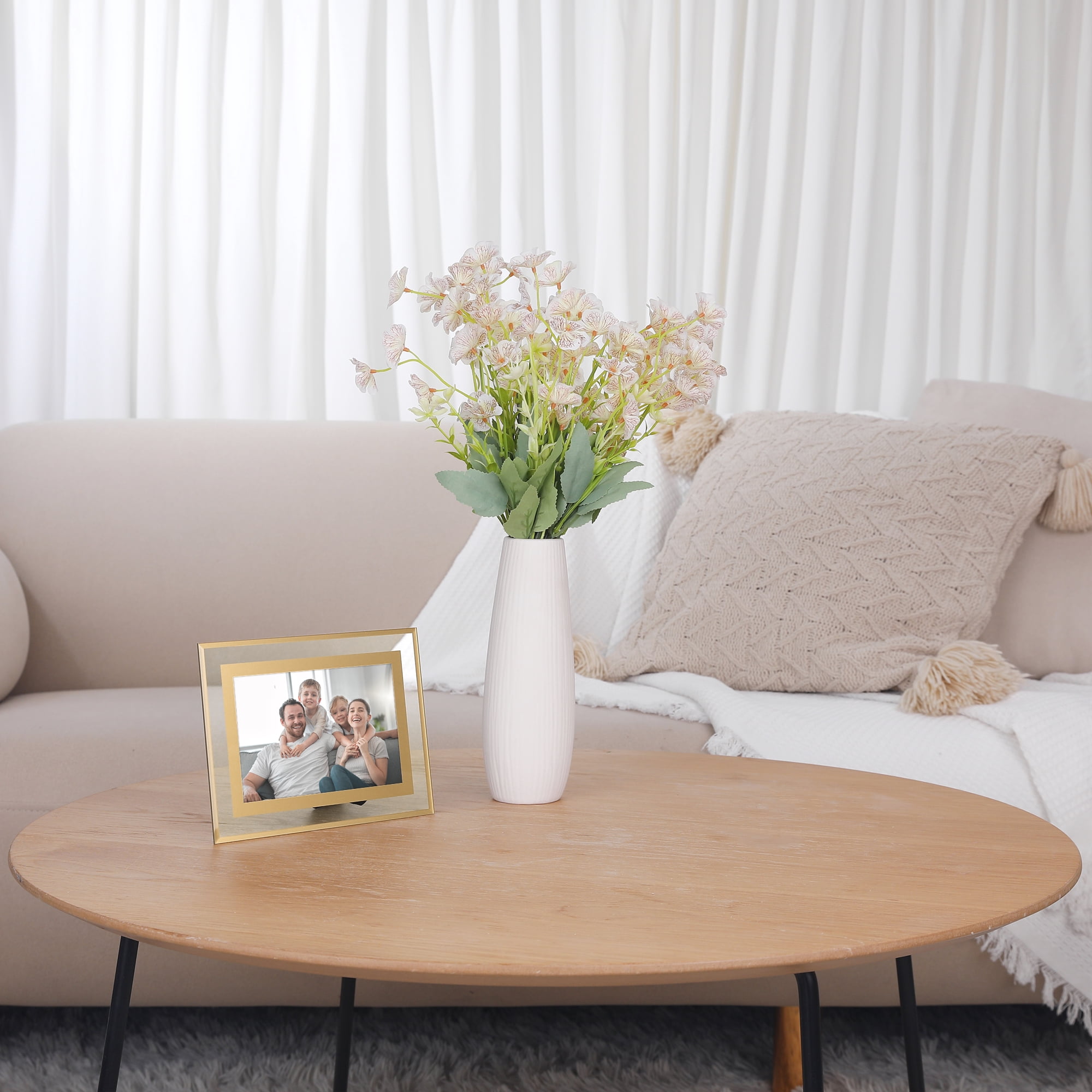 Unique Bargains Glass Picture Frame for Tabletop Display for Classy Home Decor Gold/Silver 4x6