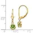 thumbnail image 2 of Primal Gold 14 Karat Yellow Gold 5mm Peridot Leverback Earrings, 2 of 4