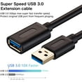 thumbnail image 3 of xianyou-USB 3.0 Câble d'Extension 1.5 Pieds, USB 3.0 Cordon d'Extension Haute Vitesse Type A Mâle vers une Femelle pour PlayStation, Xbox, Clé USB, Disque Dur, Lecteur de Carte, Scanner, Imprimante, Clavier (1.5 Pieds-Lot de 1), 3 of 4