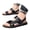 Black, variant on Men's Leather Platform Orthotic Slides Sandals Open Toe Arch Support Hollow Slip On Slippers Summer Lightweight Slip Soft Bottom Casual Walking Beach Sandals