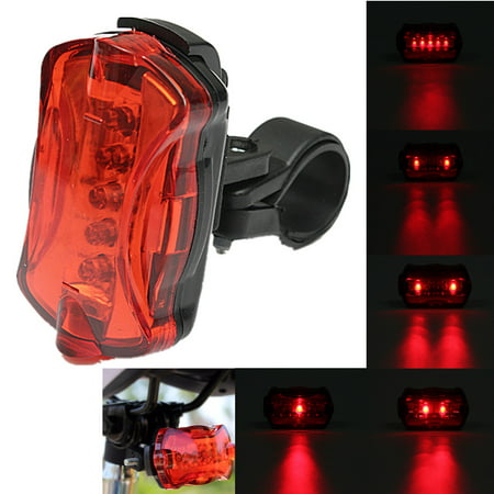 Bike Tail Light - 5 LED Bicycle Rear Light Warning Signal Safety Lamp for Lane Safety for Cycling Riding