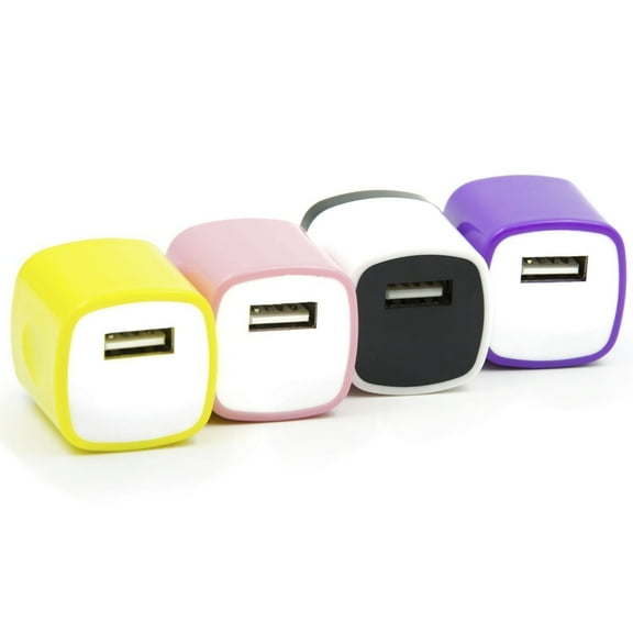 Spark Electronic 4 PC Dual Color 2-Tone Universal USB Travel Home 1.0 AMP Power Adapter Wall Charger Plug for iPhone 7/7 plus 6/6 plus 5S 5 Samsung Galaxy S5 S4 S3 HTC One M8 LG G2 G3 L1