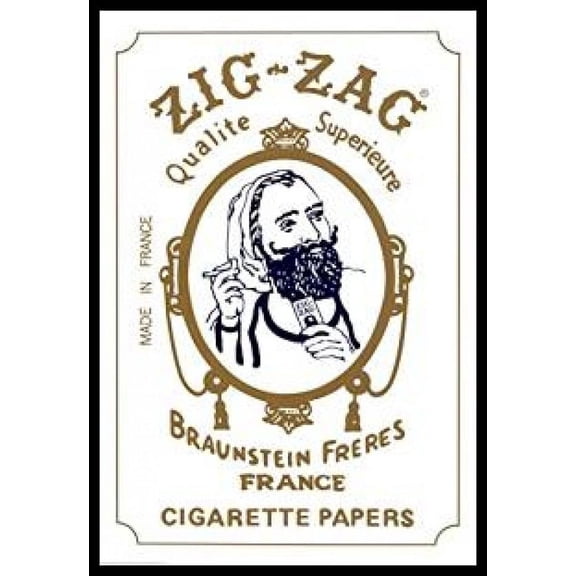 Rolled Poster Zig Zag Rolling Papers Laminated 24" x 36" Framed