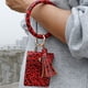 thumbnail image 4 of 1 Uds. Pulsera de coche, llavero, adorno colgante, borla, estampado de leopardo, cuero, 4 of 5