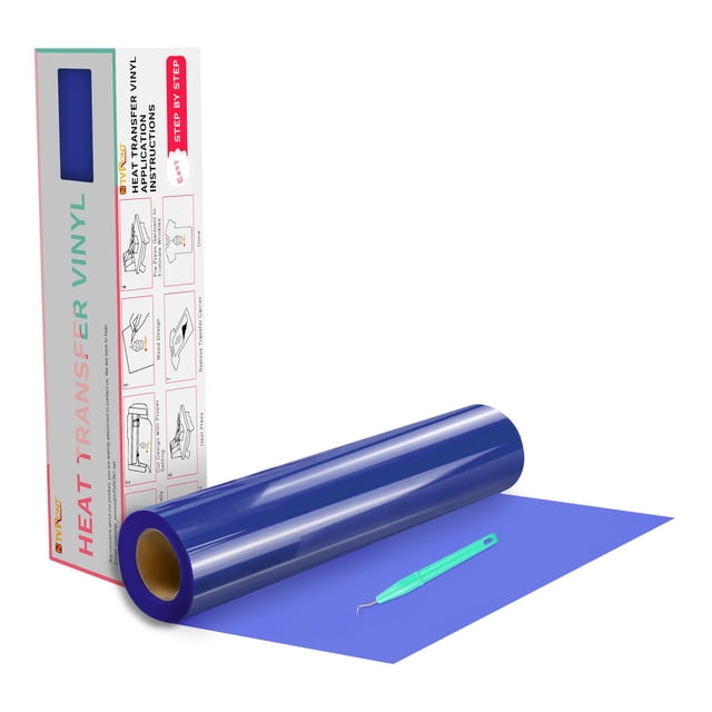 Rollos de vinilo de transferencia de calor HTVRONT azul de 12 x 20 pies para camisas