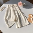 thumbnail image 5 of Whouriu Girls Wide Leg Cropped Pants Summer Breathable High Elastic Waist Capris, Sizes 2-14, 5 of 5