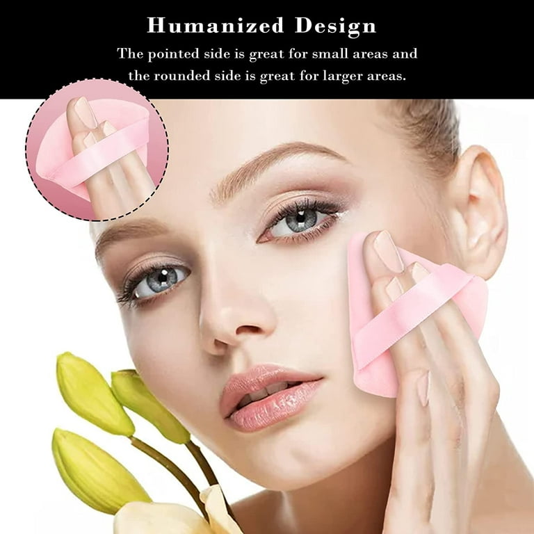 8Pcs of Triangular Powder Puff Makeup Sponges, Made of Super-soft Velvet,  Designed for Contouring, Eye, and Corner, Beauty Blender Foundation Mixing  Container. 