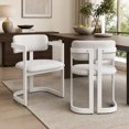 thumbnail image 2 of Upholstered Fabric Dining Chairs Set of 2 with White Metal Frame, Beige Seat, 2 of 10