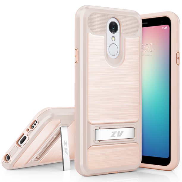 ZV PC + SC Hybrid LG Q7+ Case Dual Layered with Built In Kickstand LG