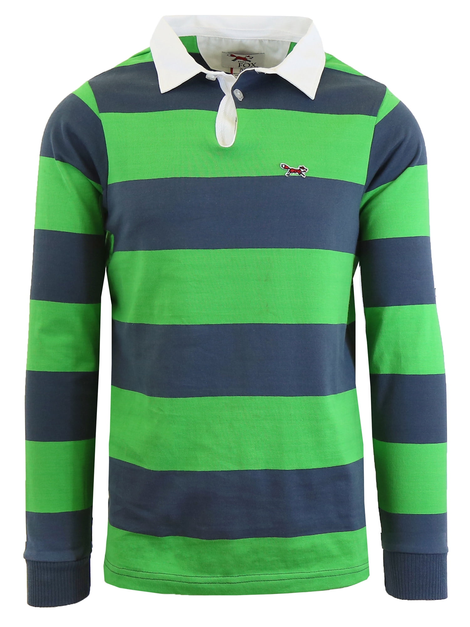 Men's Long Sleeve Cotton Striped Fitted Polo Shirts