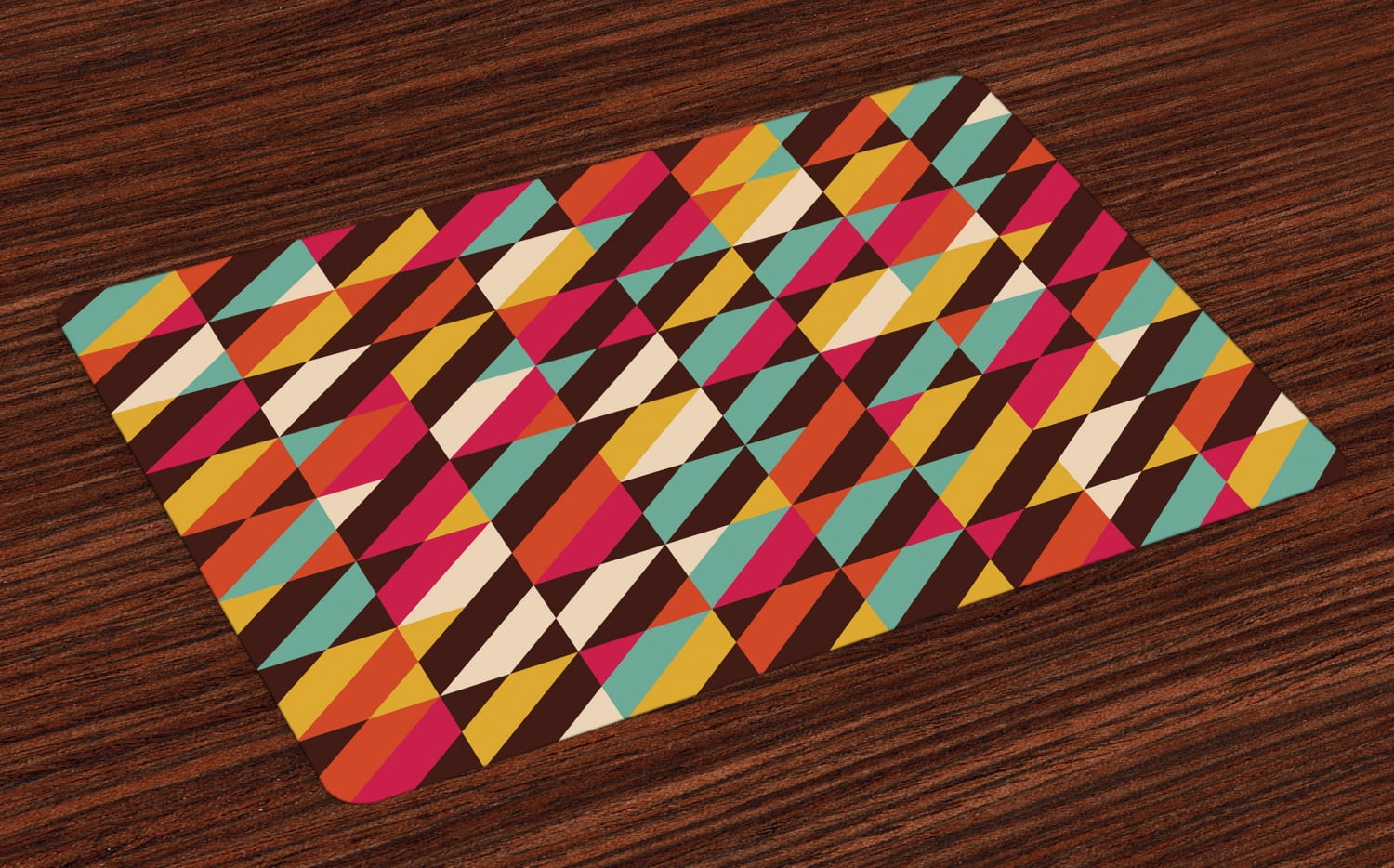 Abstract Placemats Set of 4 Funky Geometric Square Boxes with Parallel