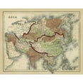 thumbnail image 2 of Johnson 24x20 Gold Ornate Wood Framed with Double Matting Museum Art Print Titled - Antique Map of Asia, 2 of 4