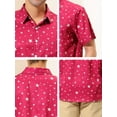 thumbnail image 6 of MODA NOVA Big & Tall Men's Star Print Shirt Button Down Short Sleeves Shirts Rose Red LT, 6 of 6