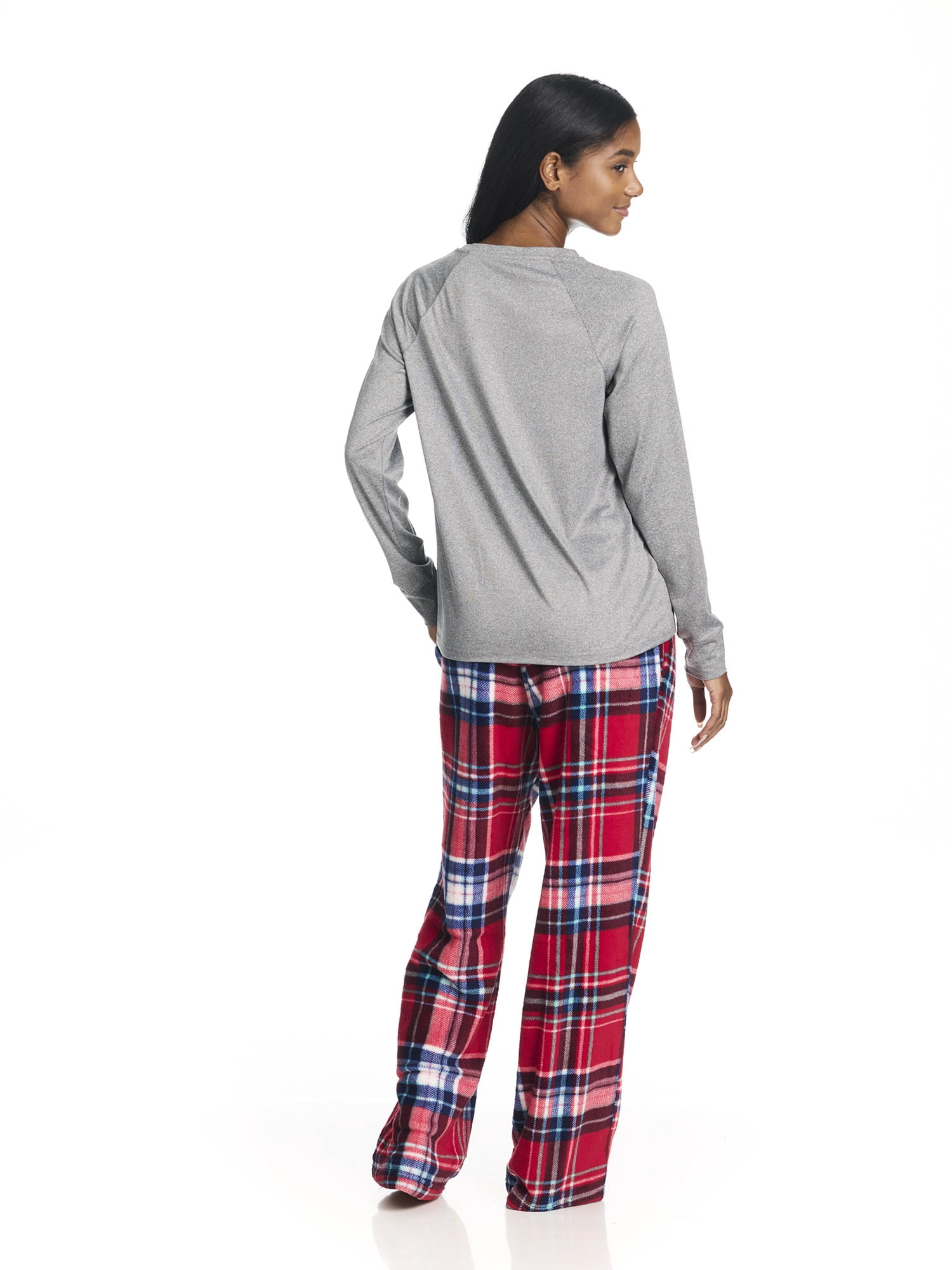 U.S. Polo Assn. Women's Holiday Giftable Long Sleeve Top and Plush Pant Pajama Sleep Set, 2-Piece, Sizes S-3X