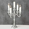 thumbnail image 2 of Romantic Hamptons Five Candle Silver Candelabra, Hand Crafted of Silver Aluminum Nickel, 11.75 Inches, 30 cm, Fits Standard Taper Candles, 2 of 8