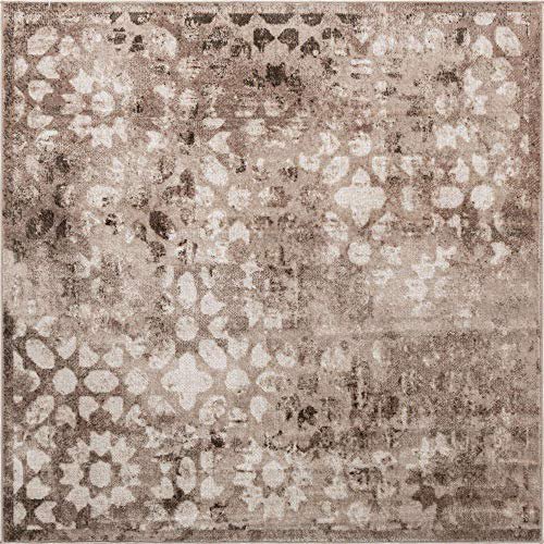 Unique Loom Sofia Collection Area Traditional Vintage Rug, French Inspired Perfect for All Home Décor, 6 Feet, Brown/Tan
