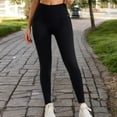 thumbnail image 4 of High Waist Ribbed Seamless Leggings with Stretch Compression Fit - Small, Black, 4 of 6