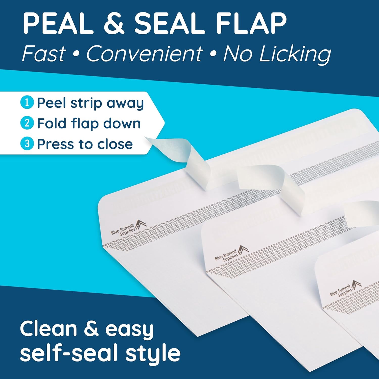 500 No. 9 Self Seal Security Envelopes – Peel and Designed for Secure Mailing - Tinted with Printer Friendly Design Number Size 3 7/8 Inch X 8 Pack of
