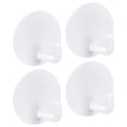thumbnail image 1 of Auto Adhesivos Ganchos, 4 Paquete 304 Inoxidable Acero Pegajosos Ganchos Pared Percha para Hogar Colgar Ropa Toallas Cocina Herramientas, Blanco, 1 of 5