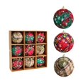 thumbnail image 2 of Adorno para colgar: esferas decorativas de 8 cm recubiertas de tela para fiestas navideñas en casa, 2 of 7