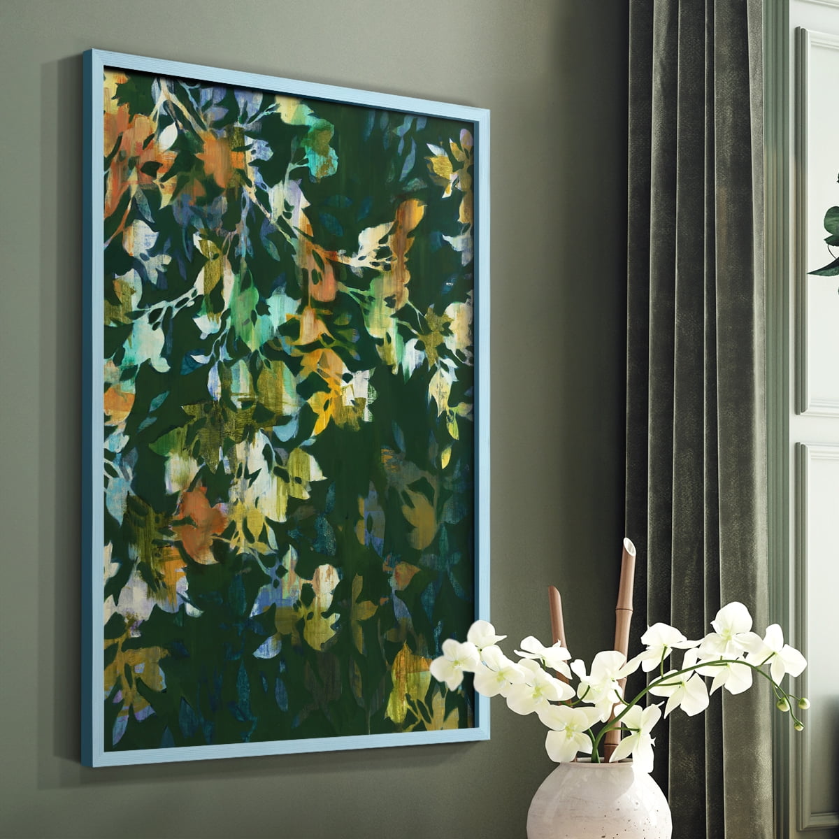 Whirlwind II Framed Print in Blue Solid Wood 11 x 14 Framed Print
