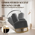 thumbnail image 4 of Nursery Rocking Chair, Rocking Chair Nursery for Mom, Comfy Upholstered Nursery Rocker with High Back & Pocket, Modern Wingback Accent Chair for Reading Living Room Bedroom, 4 of 7