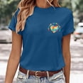 thumbnail image 5 of WEIWEN Autism Awareness Shirts for Women Love Needs No Words Teacher Tshirts Crew Neck T-Shirt Womens Tops Dressy Casual Outfits (Navy, XXL), 5 of 5