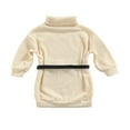 thumbnail image 4 of Robe Chandail pour Filles Bébé Hiver Automne Col Roulé Manches Longues Tricotée avec Ceinture Vert 3-4 Ans, 4 of 7