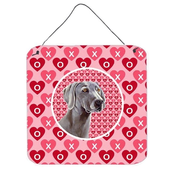 Weimaraner Valentines Love And Hearts Aluminium Metal Wall Or Door Hanging Prints