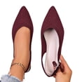 thumbnail image 4 of hopeusnice Knit Pointed Toe Slingback Flat Ballet Flats Women Minimalist Daily Footwear Wine 42, 4 of 9