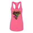 thumbnail image 2 of Wild Bobby, Keep It Wild Colorful Elephant Face Animal Lover Ladies Racerback Tank Top, Hot Pink, Medium, 2 of 3