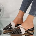 thumbnail image 2 of HomeDM Womens Low Block Heels Sandals Closed Pointy Toe Slip On Mules Sandals Dressy Pumps, Black Size 7.5, 2 of 9