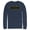 Navy Blue, variant on Men's Batman Logo Modern Wing  Long Sleeve Shirt Navy Blue Small
