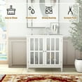 thumbnail image 6 of Costway 31'' Storage Buffet Cabinet Glass Door Sideboard Console Table Server Display White, 6 of 11