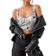 thumbnail image 5 of Lucakuins Mujeres Verano Mini Sling Chaleco Sin Mangas Espalda al Aire Corte Bajo Estampado de Periódico Crop Tops Lucakuins  moda, 5 of 8
