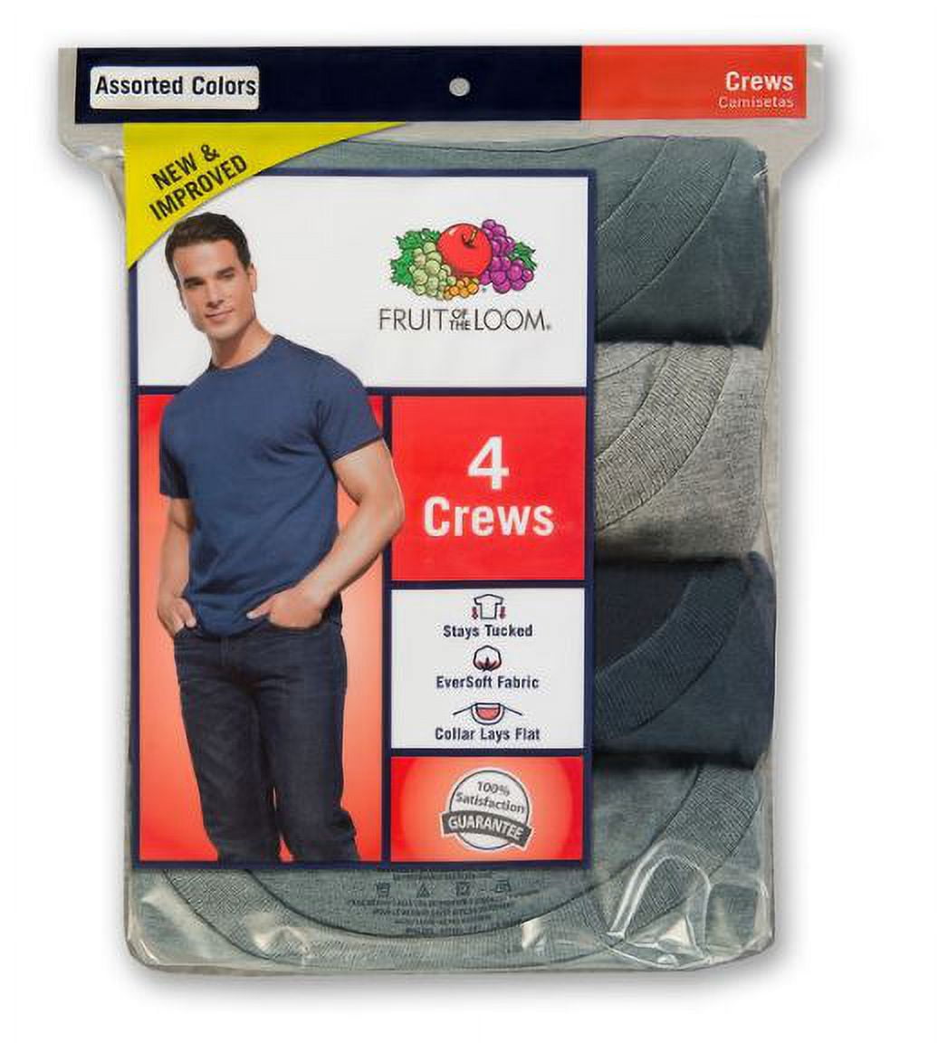 Fruit of the Loom Men's 4 pack assorted color crew t-shirt